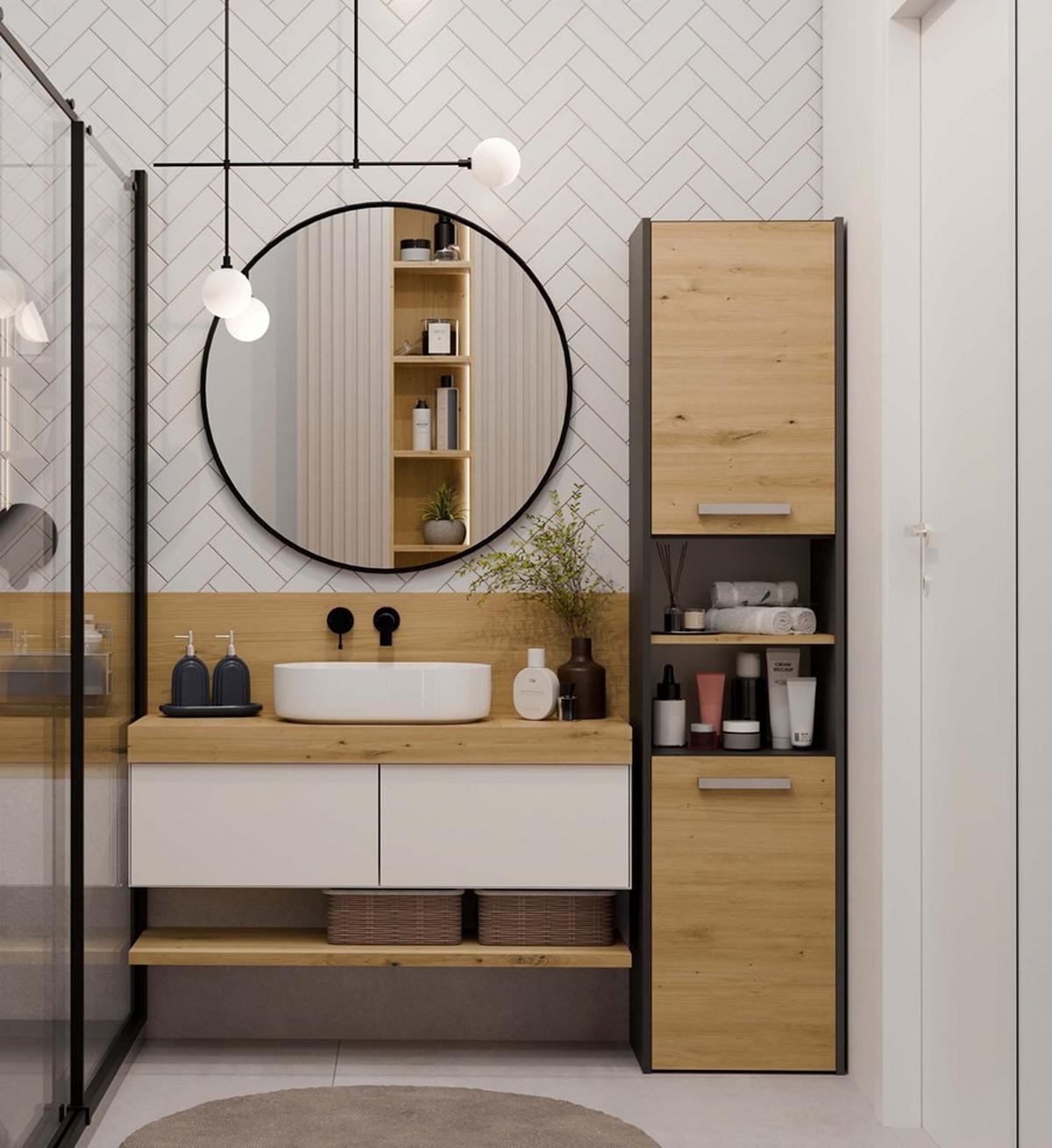 BADEZIMMERSCHRANK Anthrazit, Artisan 40/170/30 - Anthrazit, Holzwerkstoff (40/170/30cm) - RAUMHIRSCH FURNITURE