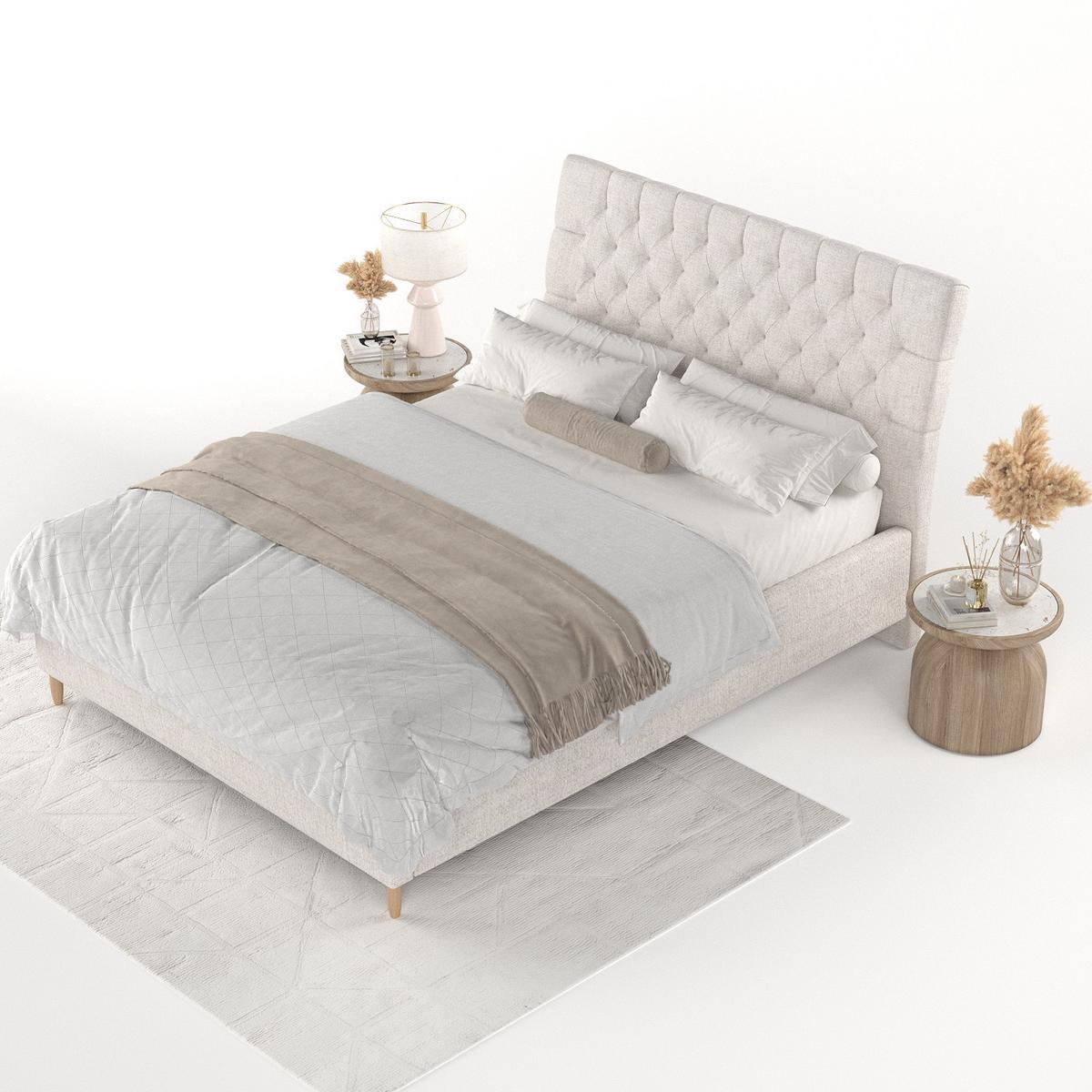 POLSTERBETT Lira 180/200 cm Hellbeige im Neve Stoff - Sandfarben/Naturfarben, Holz/Holzwerkstoff (180/200cm) - AltaBeds