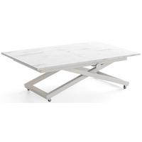 COUCHTISCH Axen höhenverstellbar ausziehbar, Marmor Weiß 120-160/80/38-75 cm - Ecru/Kaschmir, Holzwerkstoff/Metall (80/160/75cm) - WFL GROUP