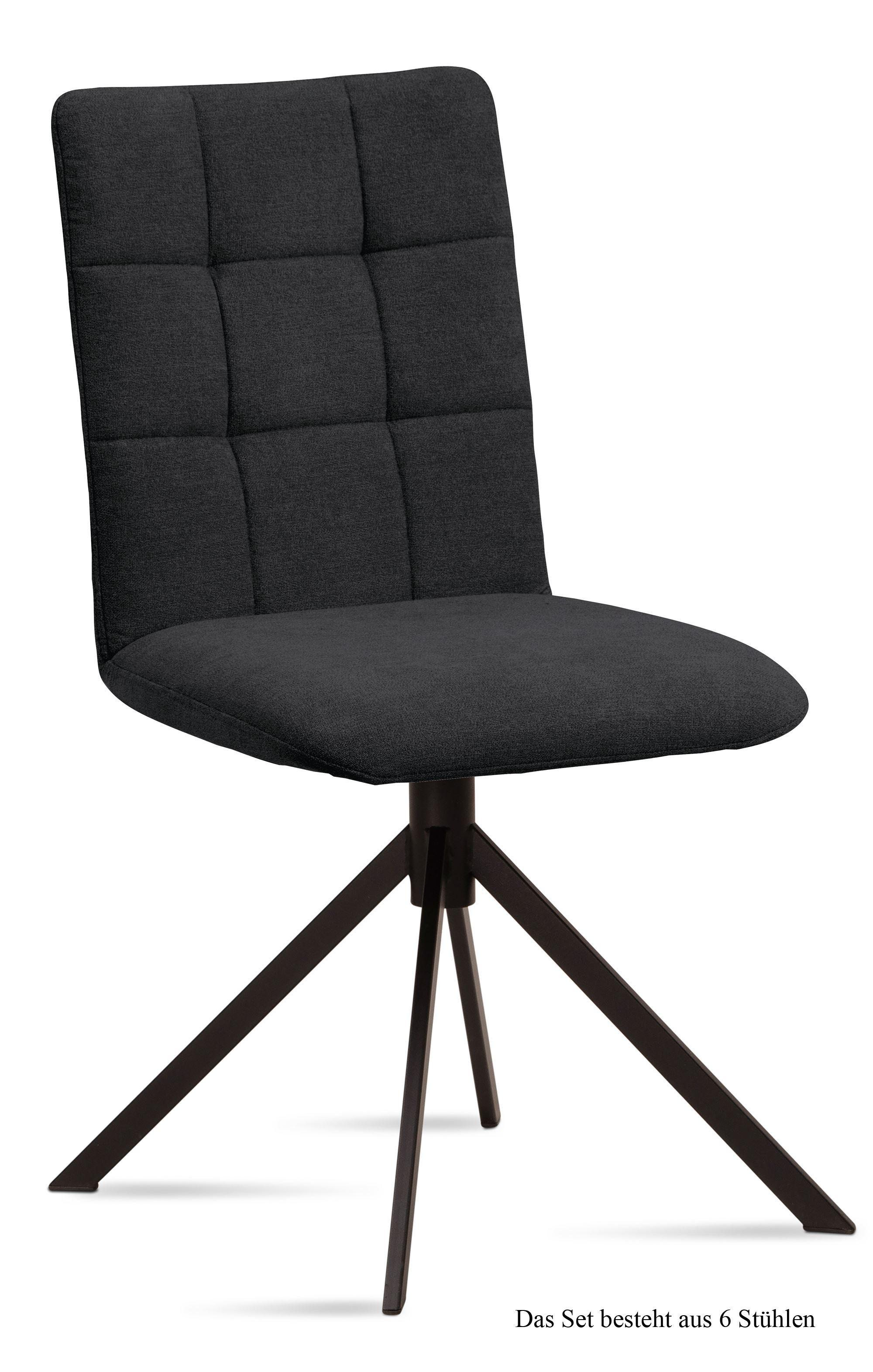ESSZIMMERSTUHL (6er-Set) Drucy 47x91x60 Schwarz/Anthrazit - Anthrazit/Schwarz, Kunststoff (60/91/47cm) - 58aufmkessel