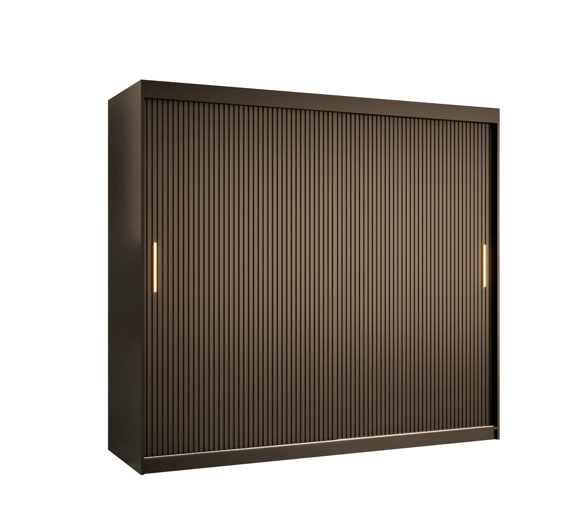 SCHWEBETÜRENSCHRANK 200/200/62 2-türig - Goldfarben/Schwarz, Holz/Kunststoff (200/200/62cm) - MÖBEL KRYSPOL