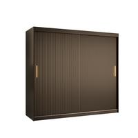 SCHWEBETÜRENSCHRANK 200/200/62 2-türig - Goldfarben/Schwarz, Holz/Kunststoff (200/200/62cm) - MÖBEL KRYSPOL