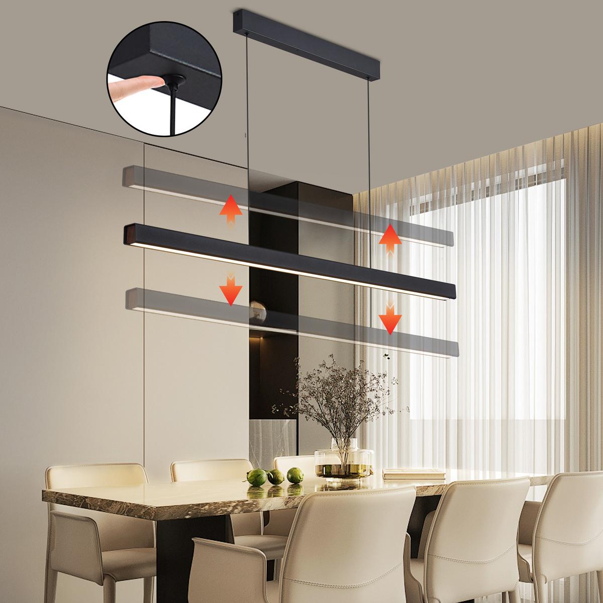 LED PENDELLEUCHTE Haleq 148.5/4.6/4.6 cm - Schwarz, Metall (148/5/4.6cm) - ZMH