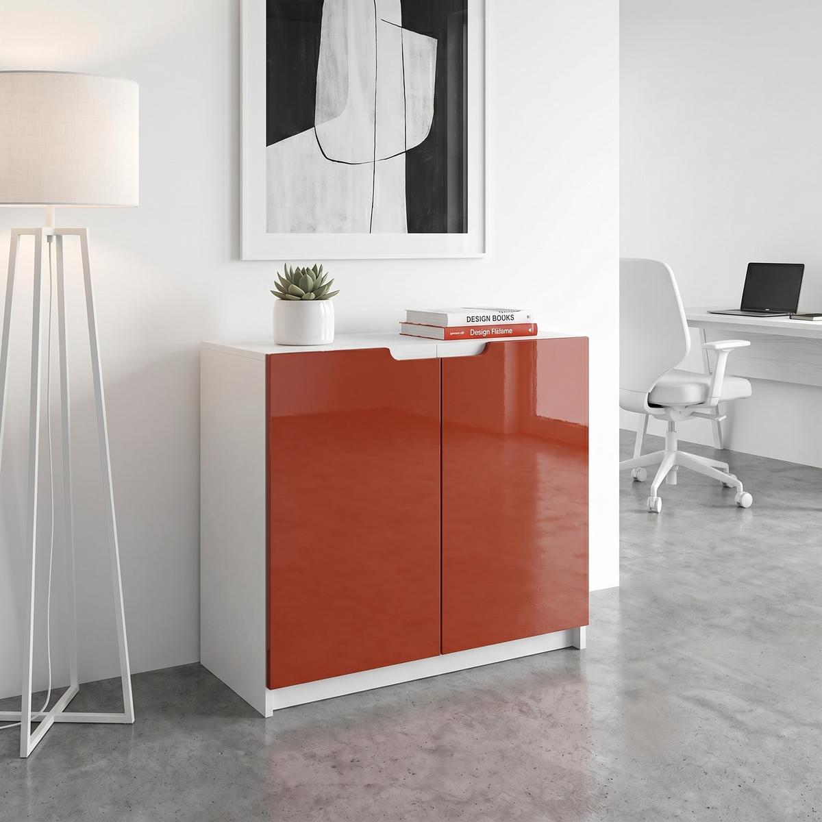 KOMMODE Logan Fronten in Bordeaux Hochglanz - Bordeaux, Holzwerkstoff (82/78/37cm) - Vladon