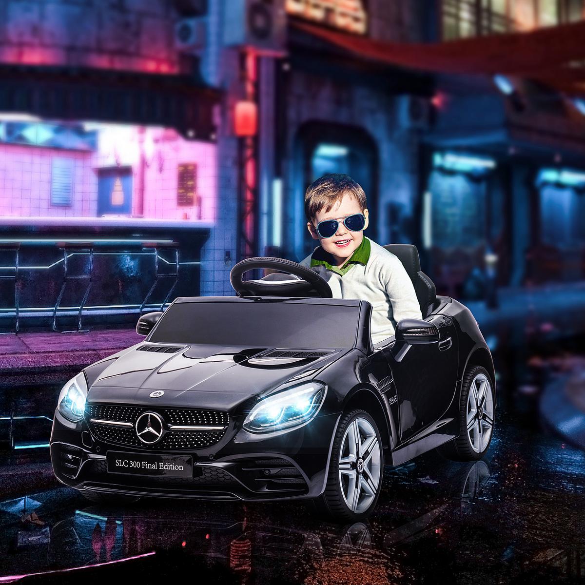 12 V Kinder Elektroauto, Kinderfahrzeug mit Ferbedienung, Kinderauto, Schwarz - Schwarz, Metall (107/62.5/44cm) - AIYAPLAY