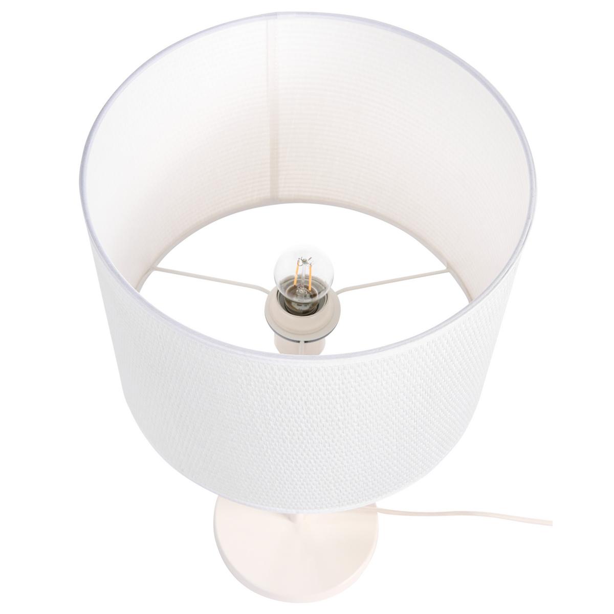 TISCHLAMPE Metall Weiß Loky - Weiß, Textil (30/30/58cm) - Beliani