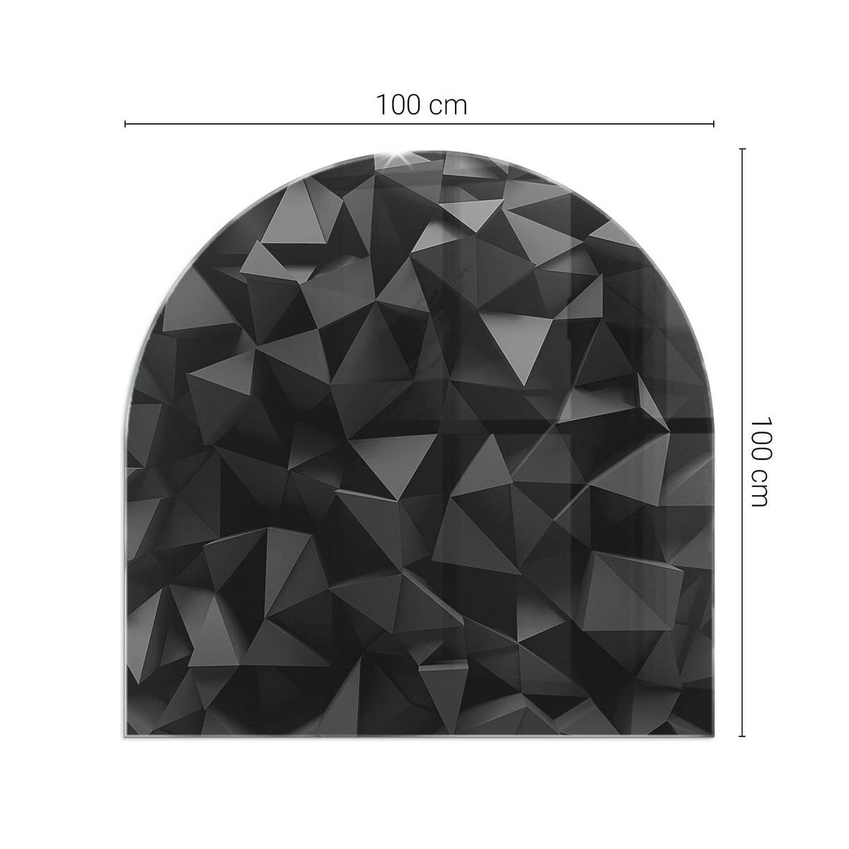 GLASPLATTE für Kamin 100x100 cm - Schwarz, Glas (100/100/0.4cm) - TULUP
