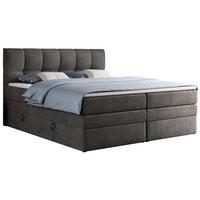 BOXSPRINGBETT ALVIN KING 160/200 Dunkelgrau Velvet - H3 - Dunkelgrau, Holz/Textil (160/200cm) - MKS