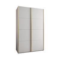 SCHWEBETÜRENSCHRANK 245,5/150/64 2-türig - Goldfarben/Weiß, Holz/Metall (150/245/64cm) - Abiks Möbel
