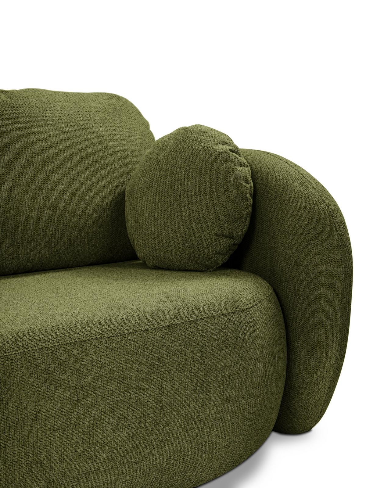 BETTSOFA AMICO Grün Geflochtener Stoff mit Schlaffunktion - Grün, Holz (238/86.5/101cm) - MASSENO