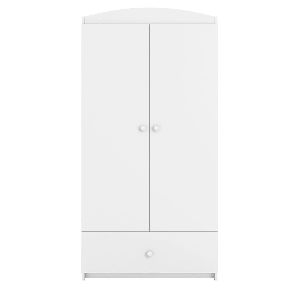 SCHRANK 2 Türen Weiß - Weiß, Holzwerkstoff (90/187/57cm) - Petits-meubles