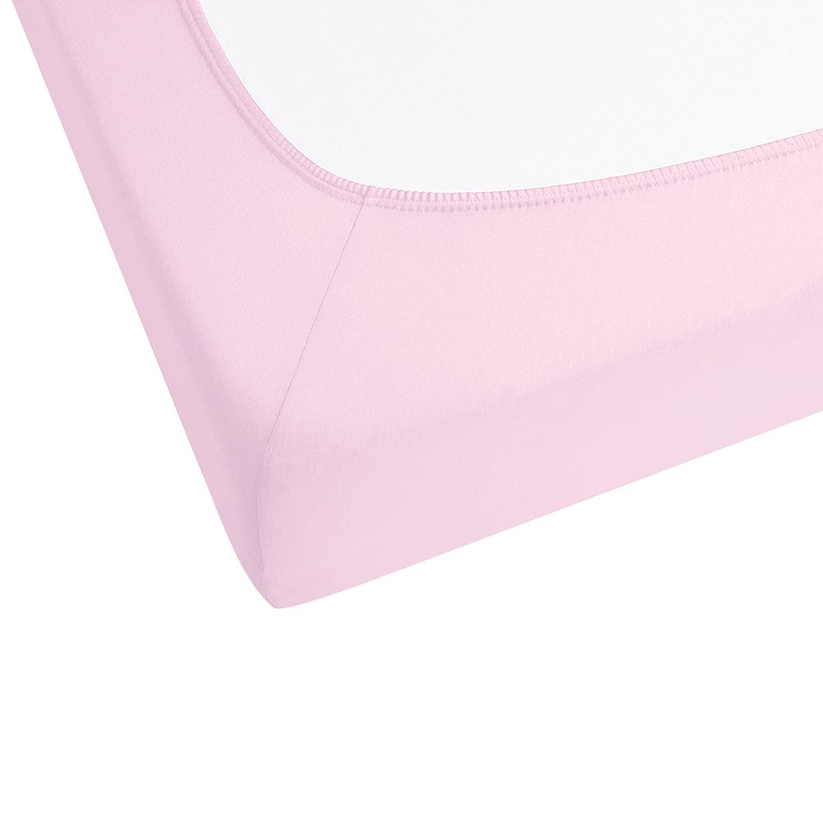 SPANNBETTLAKEN 160/200 cm Baumwolle Pastellrosa Janbu - Pink, Textil (160/200cm) - Beliani