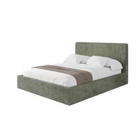 POLSTERBETT mit Bettkasten und Lattenrost, Bett mit Matratze H3/H4 - ALOVA 120x200 Olivgrün - Olivgrün, Holzwerkstoff/Textil (120/200cm) - ALTDECOR