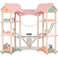 PUPPENHAUS 85cm Rosa - Pink, Holz (100/85/48cm) - COSTWAY