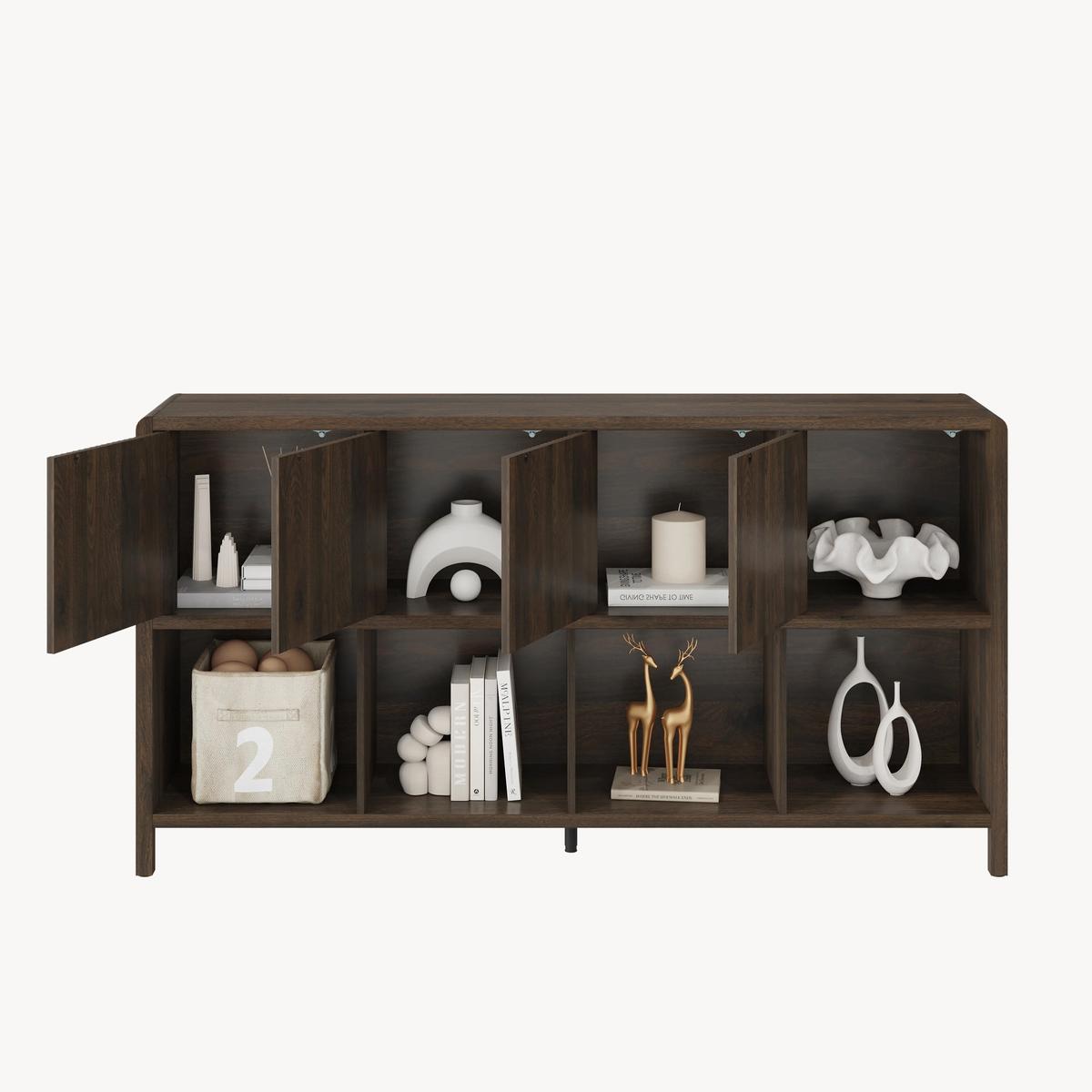 SIDEBOARD Lukkodso - Walnussfarben, Holzwerkstoff (145/76.5/30cm) - [en.casa]