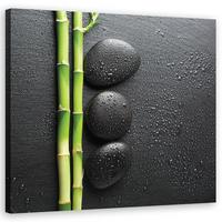 WANDBILD bambus zen steine wellness - Schwarz, Textil (50/50cm) - Feeby