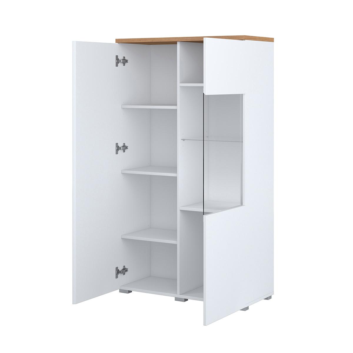 GESCHIRRSCHRANK Liko Weiß und Holz - Weiß, Holzwerkstoff (80/140/34.5cm) - Petits-meubles