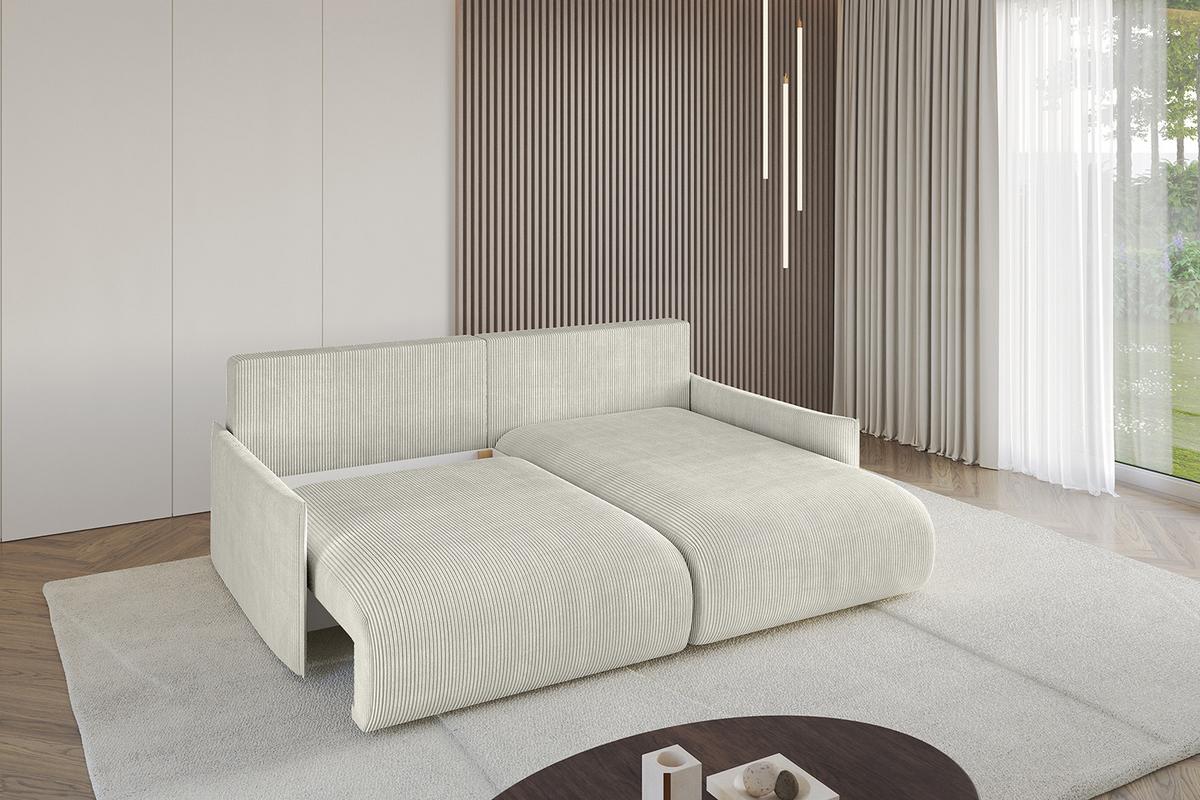 ECKSOFA Ottomane rechts ONESK-L -v1 216x177x72 Creme Cord - Ecru/Creme, Holzwerkstoff/Kunststoff (177/216cm) - ALTDECOR