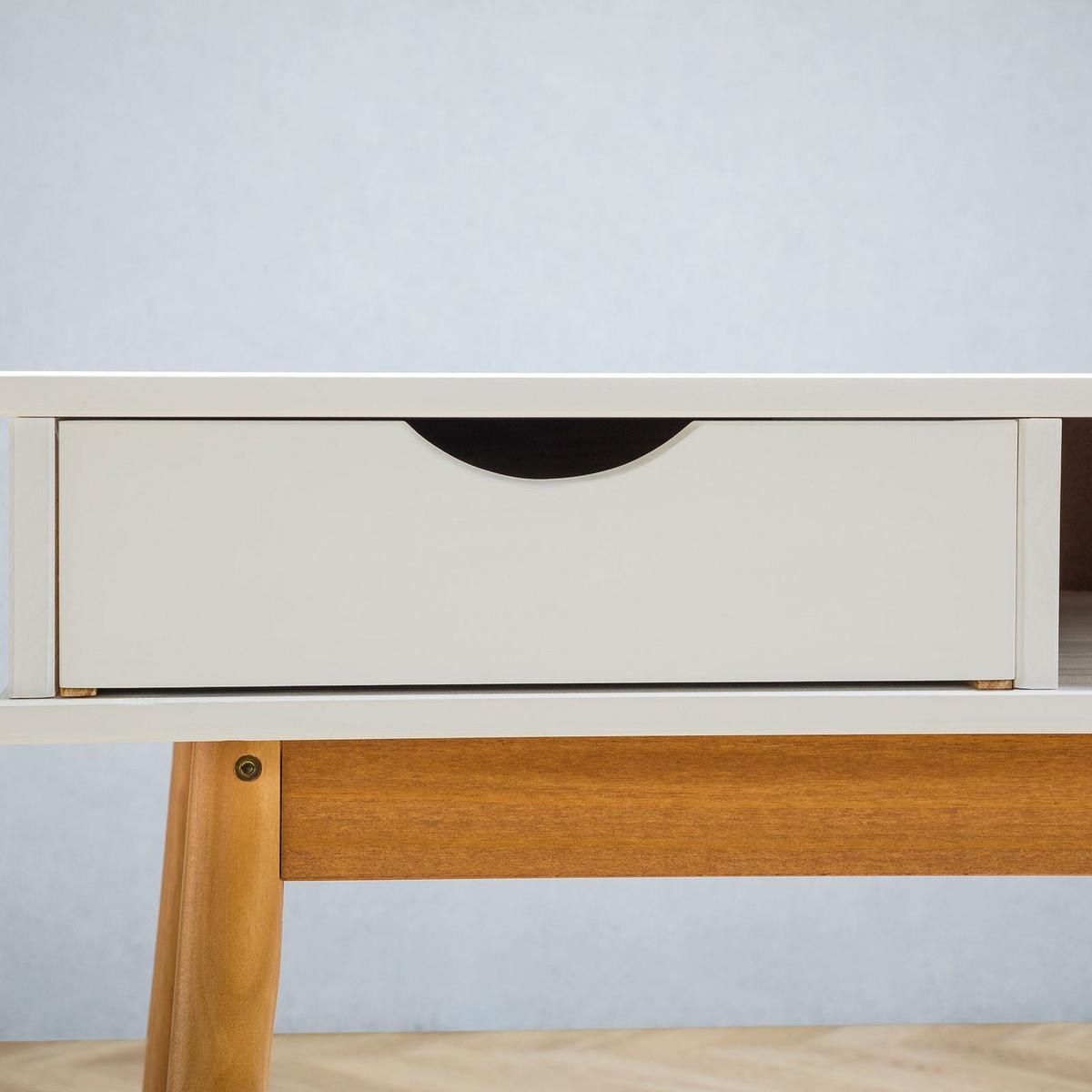 SCHREIBTISCH STEFANO weiß/Eiche - Eichefarben/Weiß, Holz (50/110/75cm) - IDIMEX