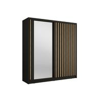 KLEIDERSCHRANK Graphitgrau 205/215/62 - Graphitfarben, Holzwerkstoff (205/215/62cm) - RAUMHIRSCH FURNITURE