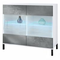 KOMMODE Bari Beton Dunkel Optik - Dunkelgrau, Holzwerkstoff (92.5/83.5/35cm) - Vladon