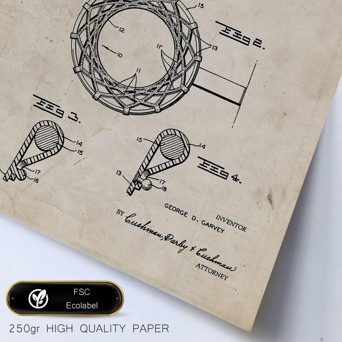 POSTER Set Mit 6 Plakaten Mit Basketball Patenten Im Vintage Stil A3 & A4 Rahmenlos - Klar, Papier (29/3cm) - Nacnic
