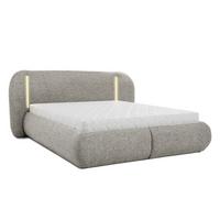 POLSTERBETT Corfu, LED-Beleuchtung, Bettkasten und Taschenfedernmatratze 26 cm, 140x200, Cappuccino - Cappuccino, Textil (140/200cm) - Beautysofa