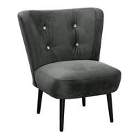 COCKTAILSESSEL Kayleigh Samtvelours graphit - Graphitfarben, Kunststoff (68/80/69cm) - 58aufmkessel