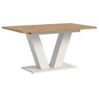 ESSTISCH weiß, Eiche Artisan, Küchentisch ausziehbar 150 - 190 cm - Weiß/Eiche Artisan, Holzwerkstoff/Metall (150/90/76cm) - Inn.Furn