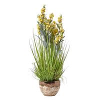 KUNSTPFLANZE Lavendel gelb im Deko-Topf, 66 cm - Gelb, Kunststoff (66cm) - Homescapes