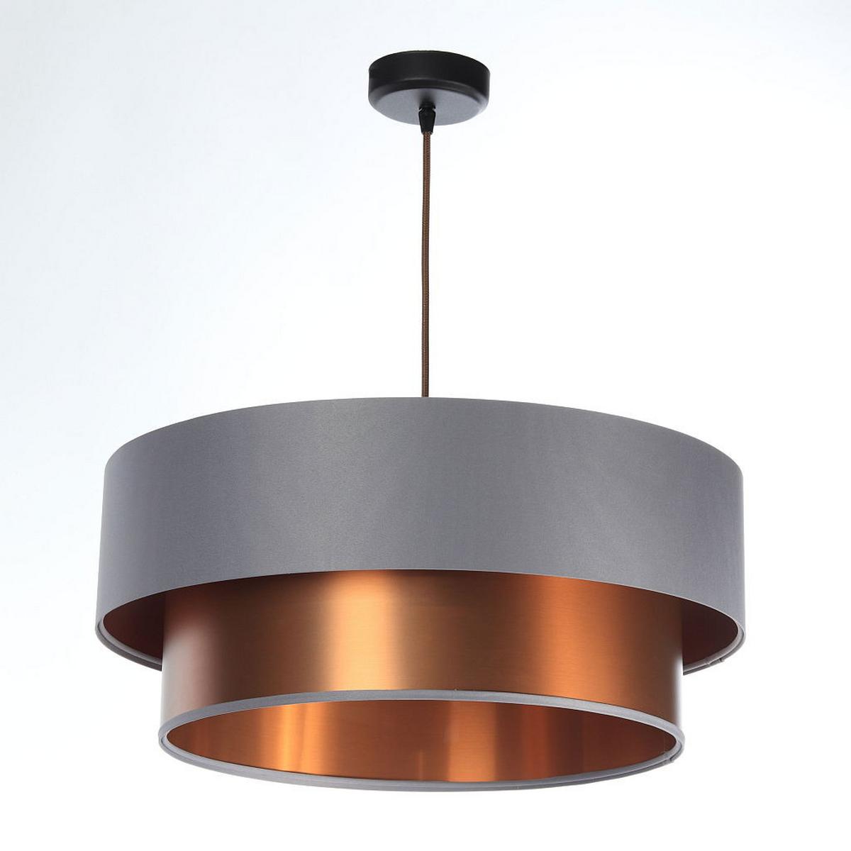 HÄNGELEUCHTE Grau 40/20 cm - Grau/Kupferfarben, Kunststoff (40/1/20cm) - ONZENO