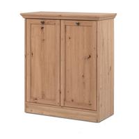 KOMMODE Eiche Artisan 80 cm Landhaus, Sideboard 2-türig - Eichefarben/Silberfarben, Holzwerkstoff/Metall (80/90/35cm) - Furn.Design