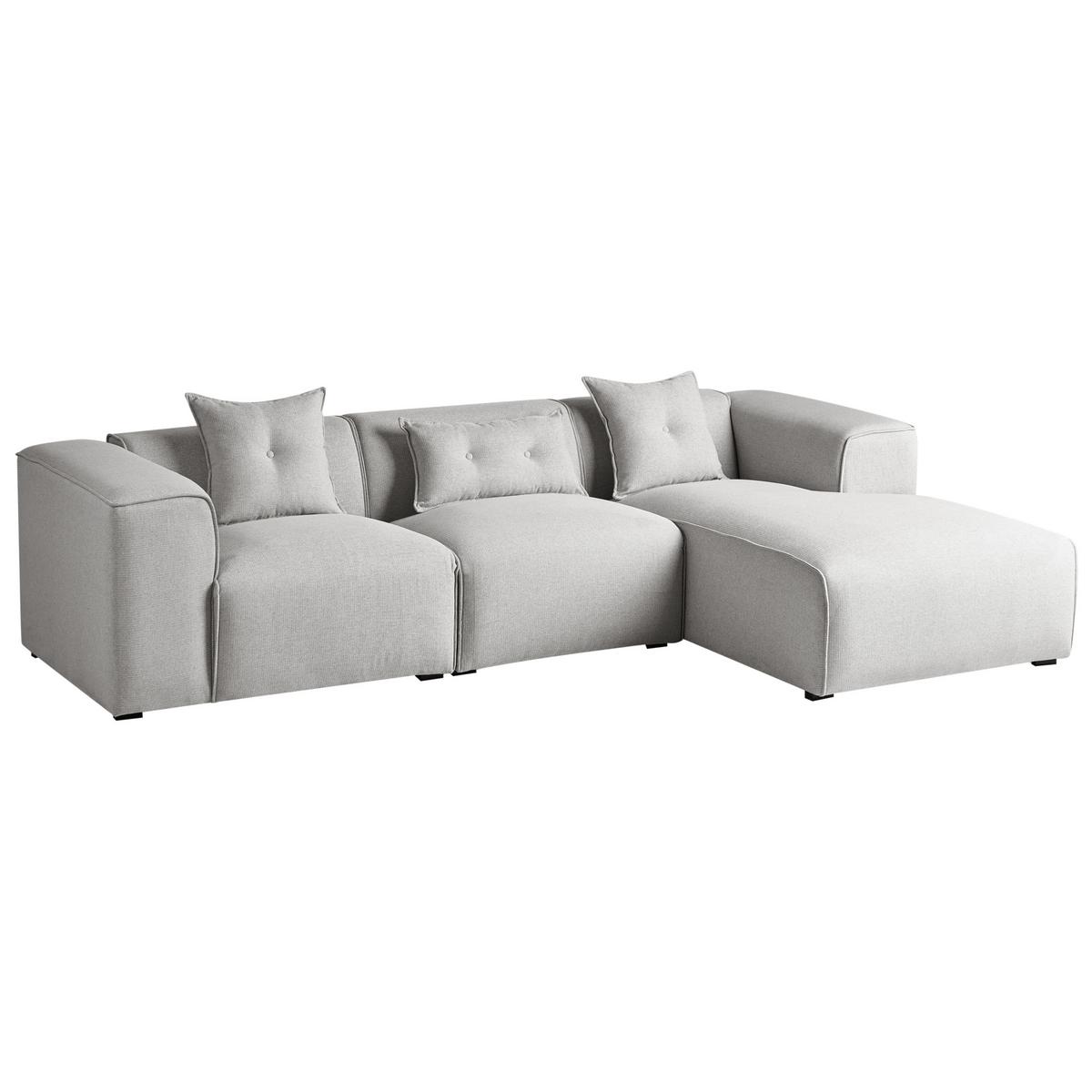 ECKSOFA Polsterbezug Hellgrau Dolva - Hellgrau, Textil (294/170cm) - Beliani