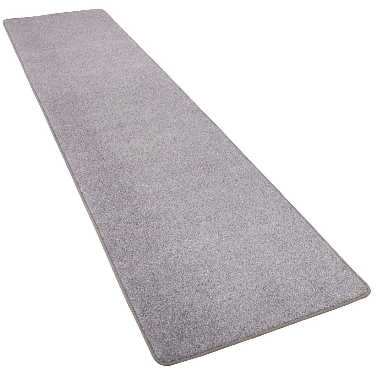 TREND VELOURS LÄUFER TEPPICH JOY - Grau, Textil (100/100cm) - Snapstyle