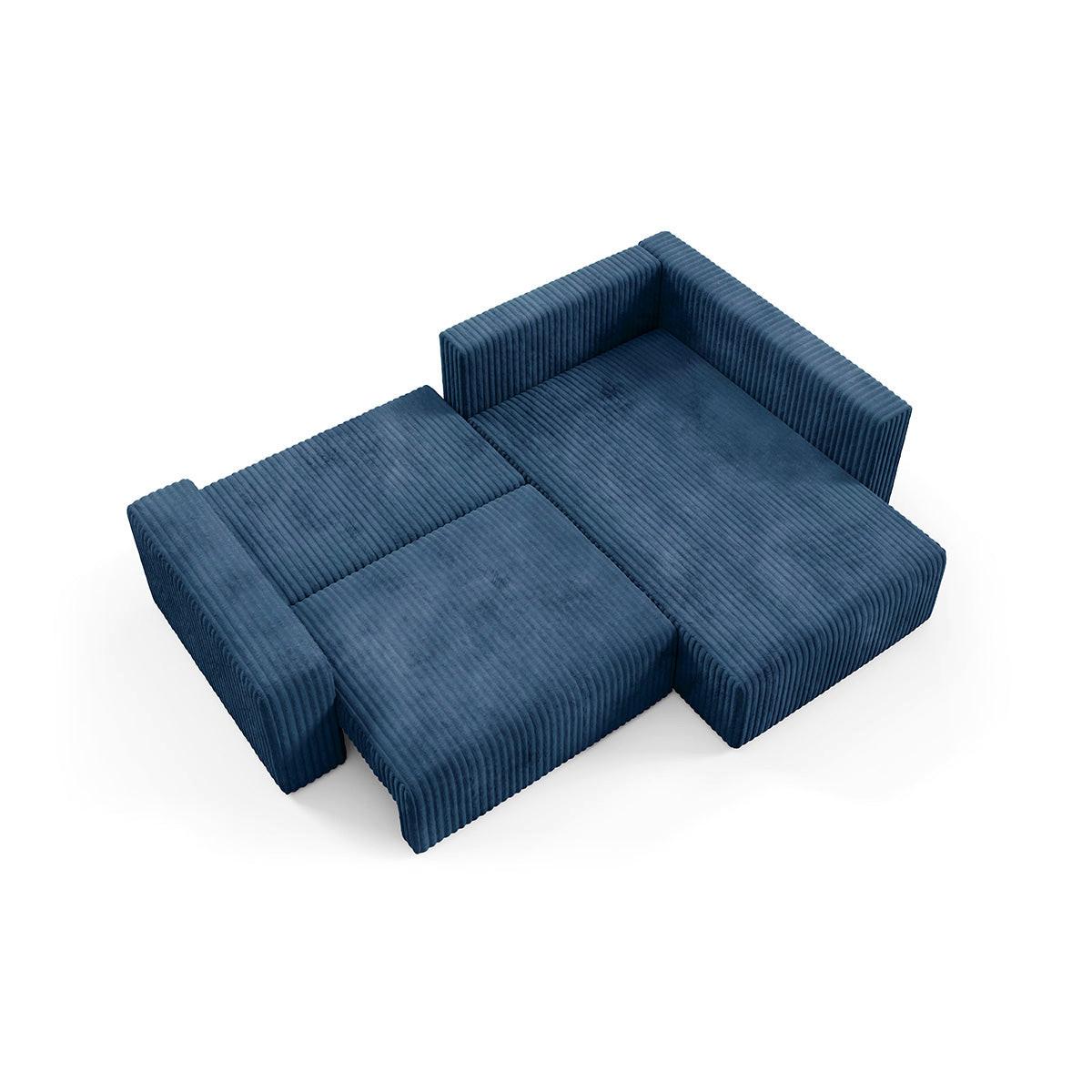 ECKSOFA Angela 4 Sitzplätze Marineblau - Blau, Holz (245/182cm) - Petits-meubles