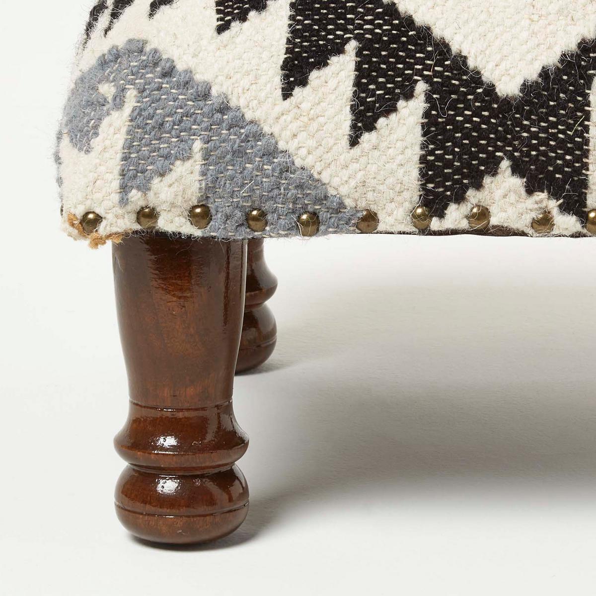 KELIM-HOCKER Agra mit Holzbeinen, Ethno-Muster, 40/40/25 cm - Multicolor, Textil (40/25/40cm) - Homescapes
