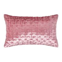 KISSENHÜLLE Pannesamt bestickt 30/50 cm - Altrosa, Textil (30/50cm) - Homescapes