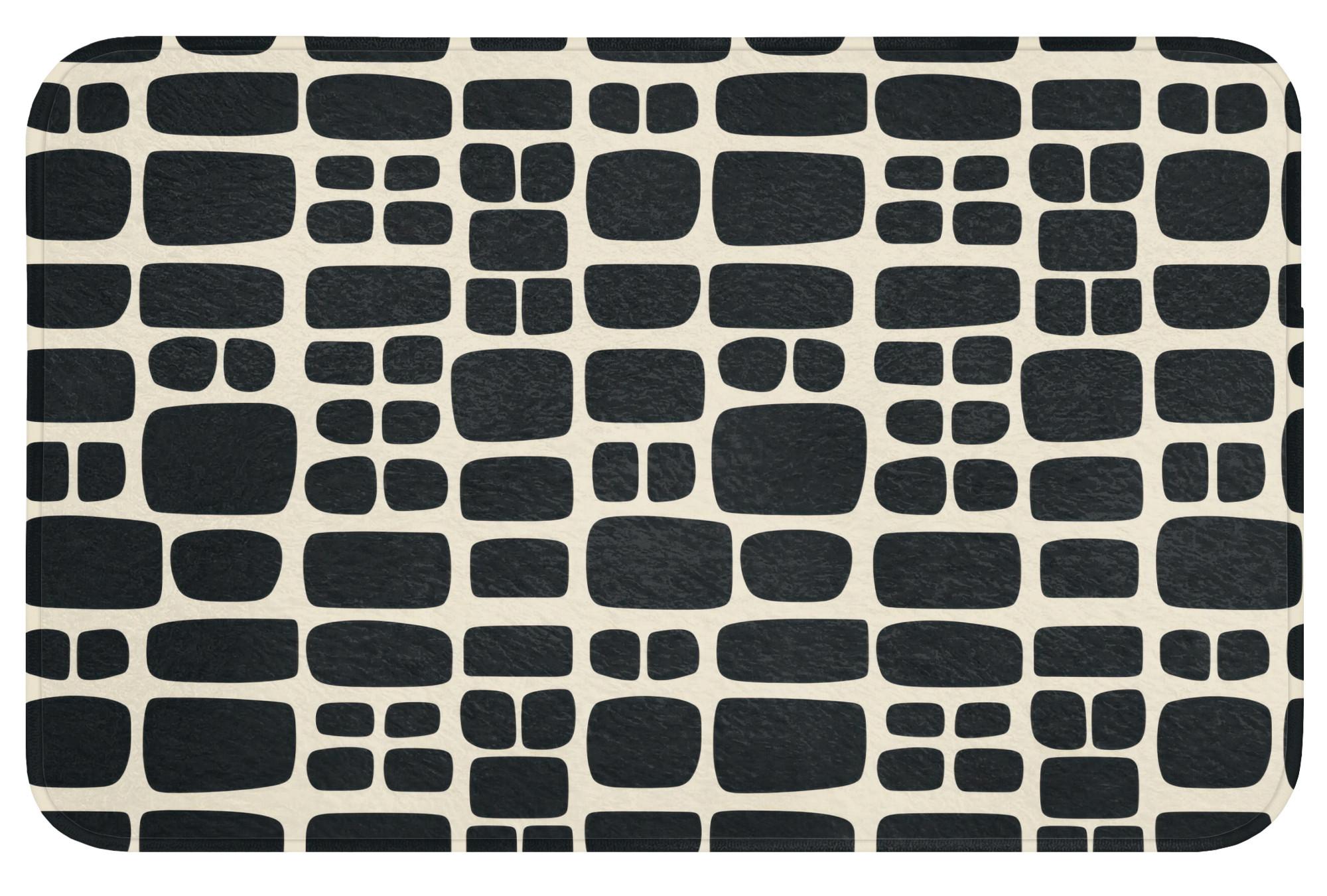 BADEMATTE Modern - Bio - Schwarz Badvorleger 80x50 cm - Anthrazit, Textil (80/50cm) - OnlyWow
