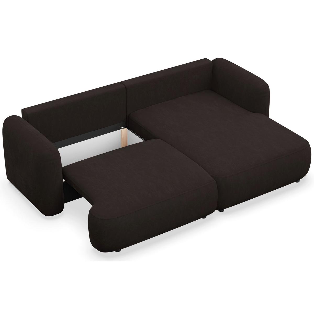 ECKSOFA Tvoya braunes Chenille - Schwarz/Braun, Kunststoff/Textil (175/267cm) - Selsey