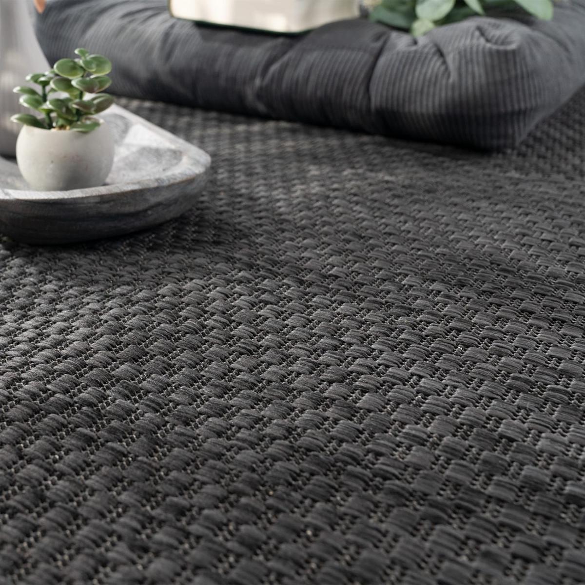 FLACHWEBTEPPICH, einfarbig, aus Polypropylen, Anthrazit, 300 x 400 cm - Anthrazit, Textil (400/300cm) - KADIMA DESIGN