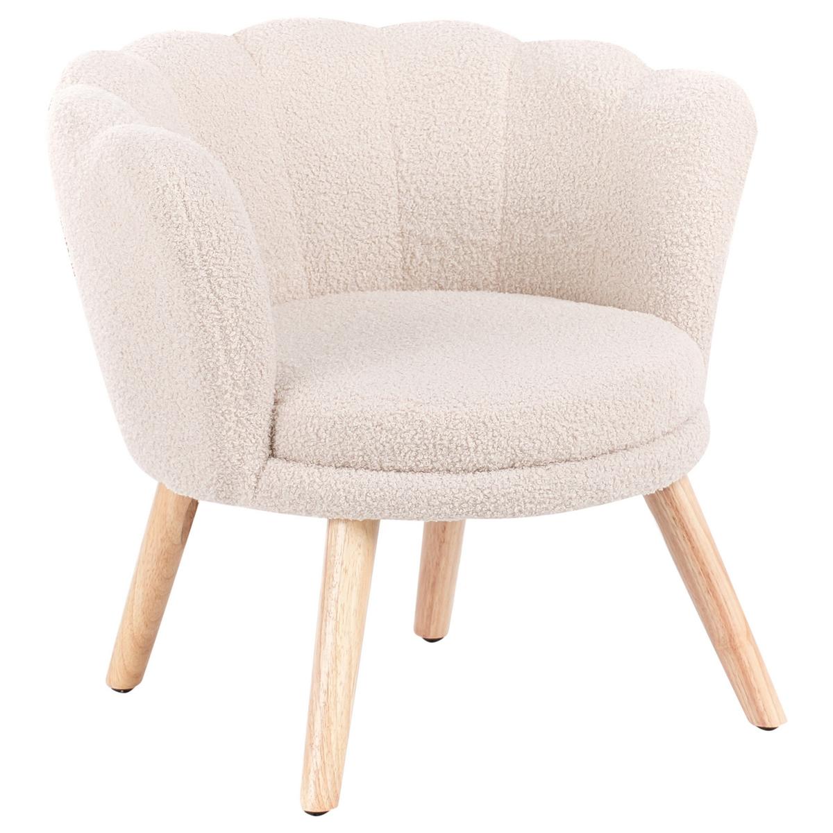 KINDERSESSEL Bouclé Hellbeige Halby - Beige, Textil (60/54/54cm) - Beliani