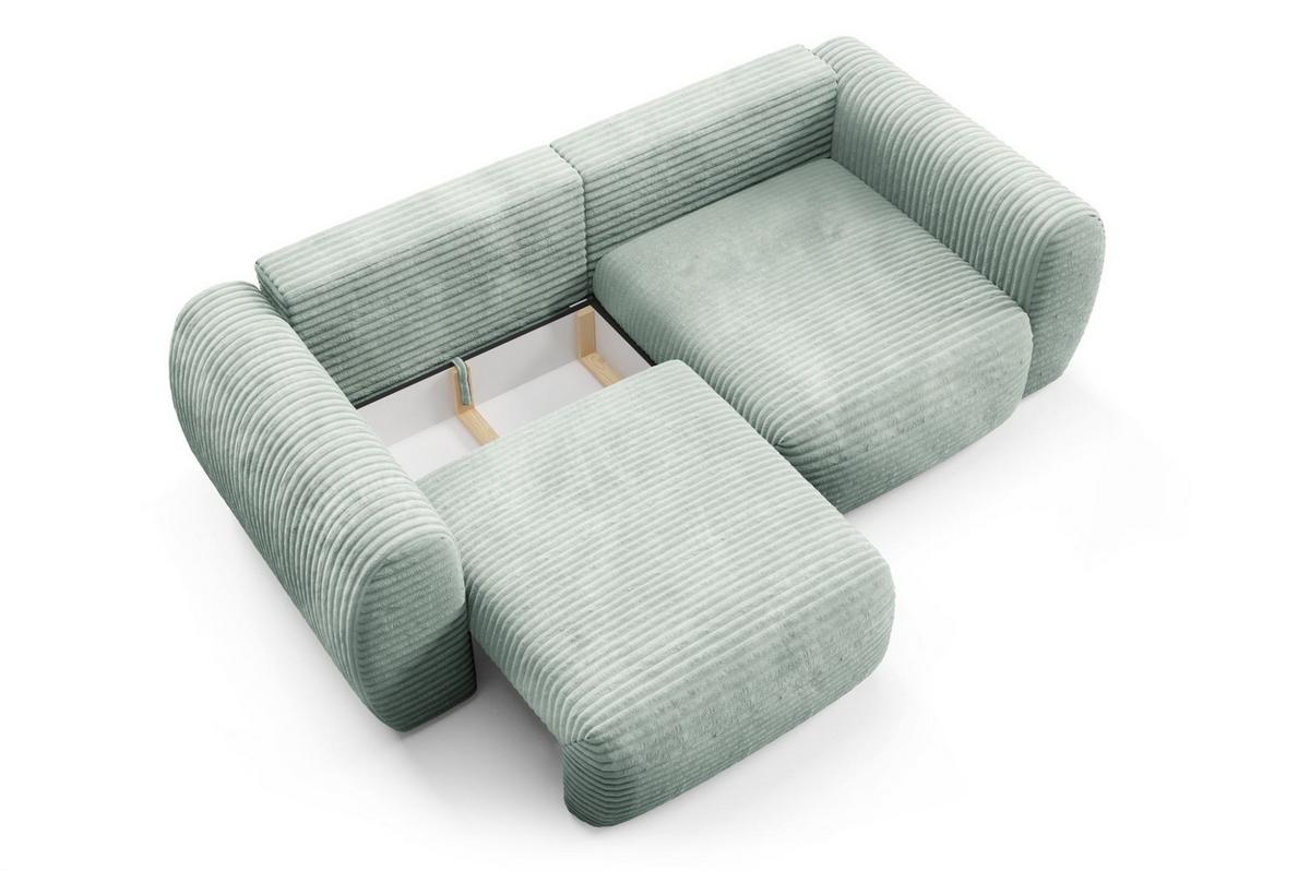 SCHLAFSOFA Simone - Salbeigrün, Holzwerkstoff/Textil (266/95/110cm) - Fun Möbel
