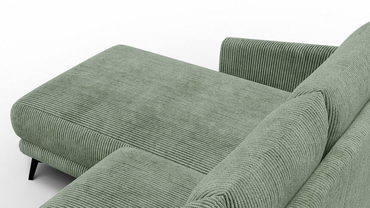 ECKSOFA VILT 3-Sitzer, mint - Schwarz/Mintgrün, Holzwerkstoff/Textil (221/156cm) - Wozimo