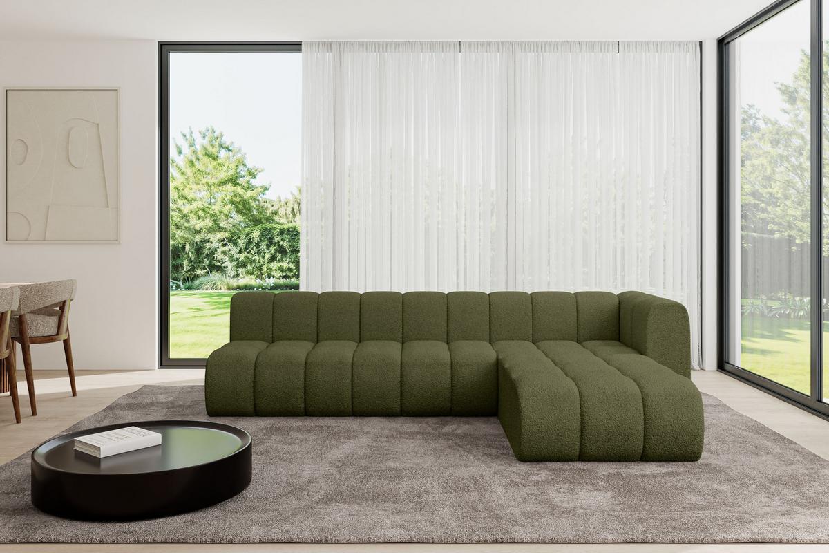 ECKSOFA modulares Sofa Darnel-L2 - 296x177x70 cm Grün - Grün, Holzwerkstoff/Textil (296/177cm) - ALTDECOR