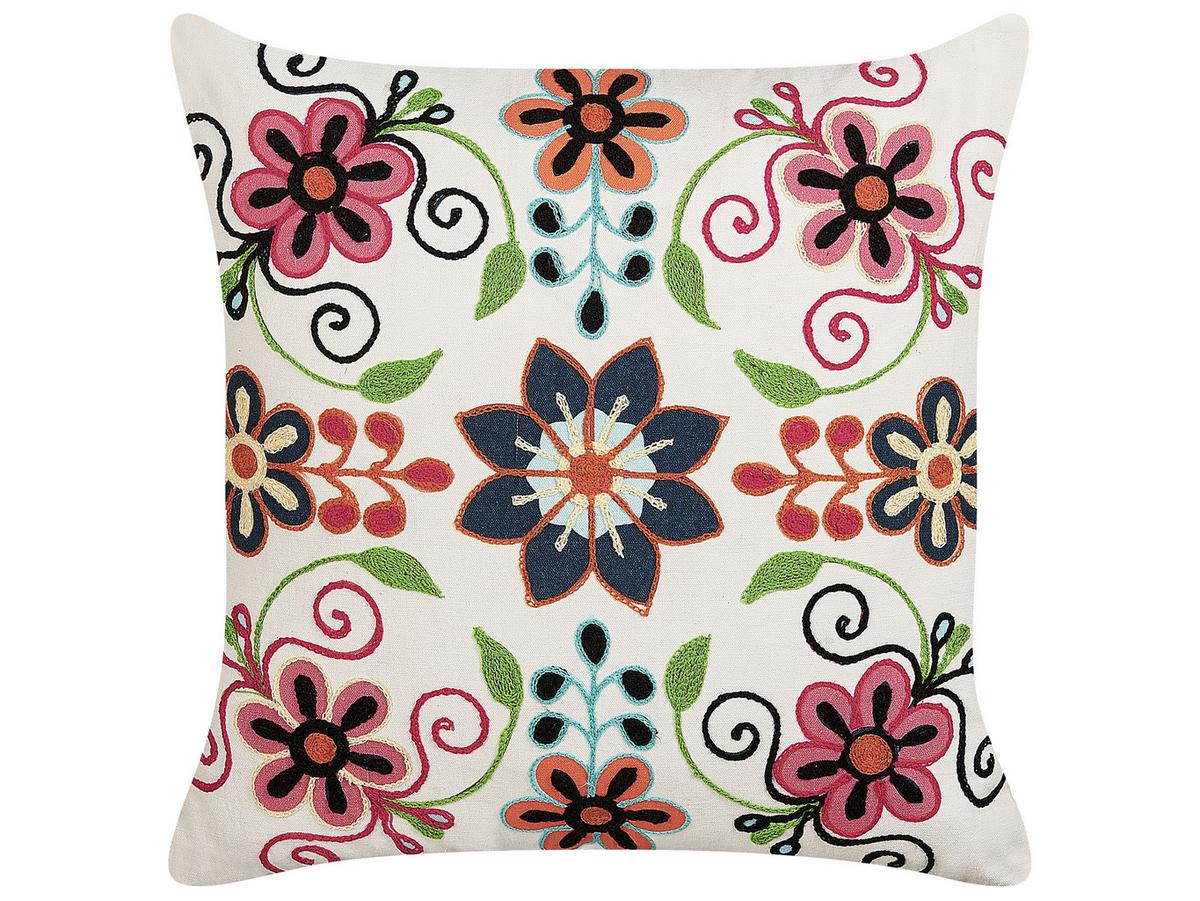 DEKOKISSEN 2er-Set Bunt 50/50 cm Bahraich - Multicolor, Naturmaterialien/Textil (50/50cm) - Beliani