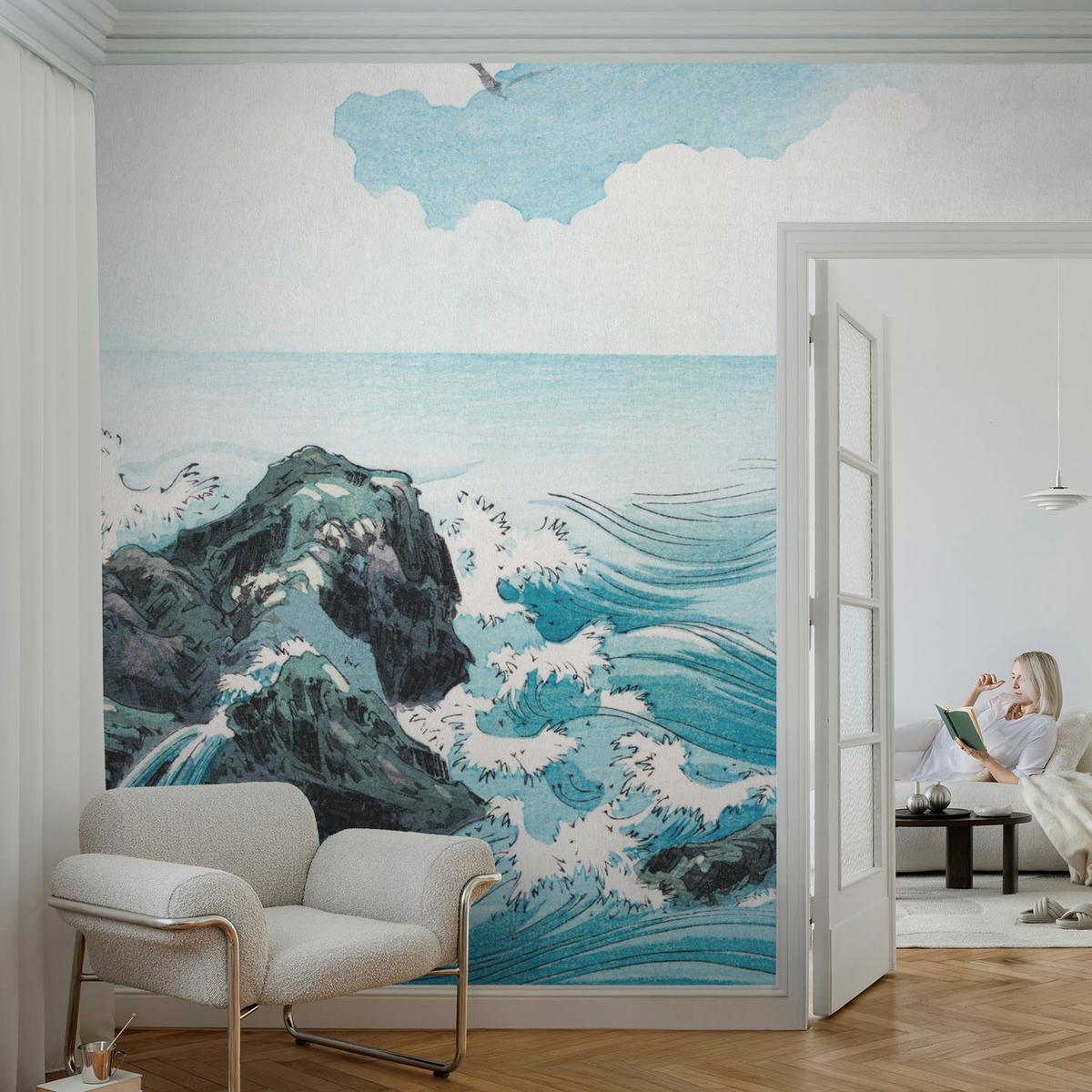 FOTOTAPETE 416x254 cm - Meeresszene - Blau, Textil (416/254cm) - Wallfluent
