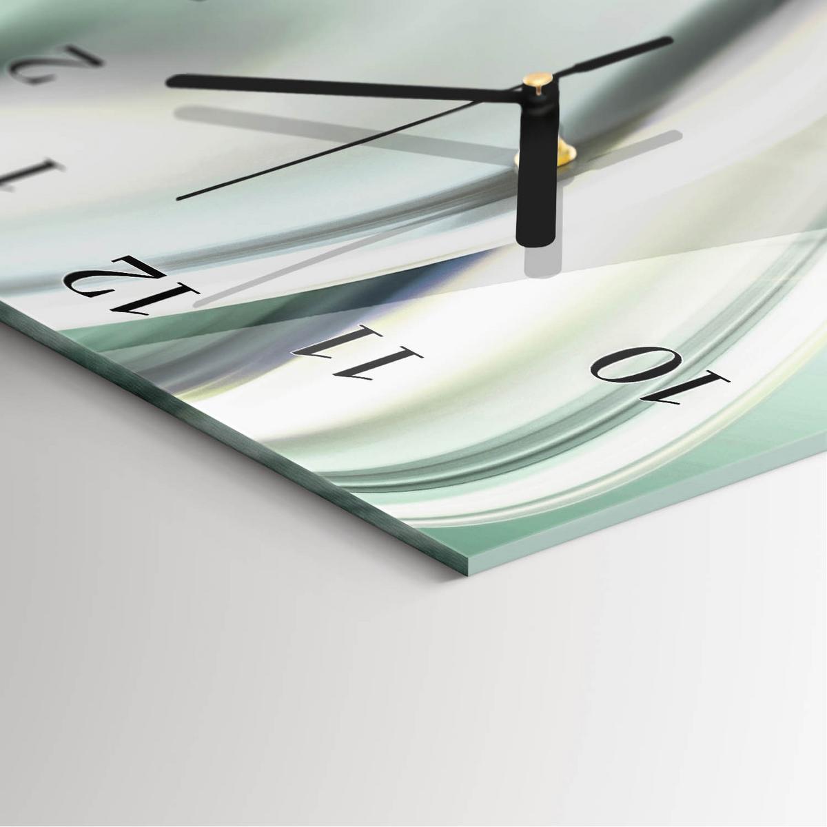 WANDUHR aus Glas 30x60 cm - Muster - Grau, Glas (30/60/0.4cm) - TULUP
