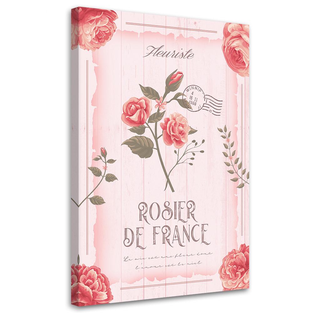 WANDBILD puder vintage blumen - Pink, Textil (40/60cm) - Feeby