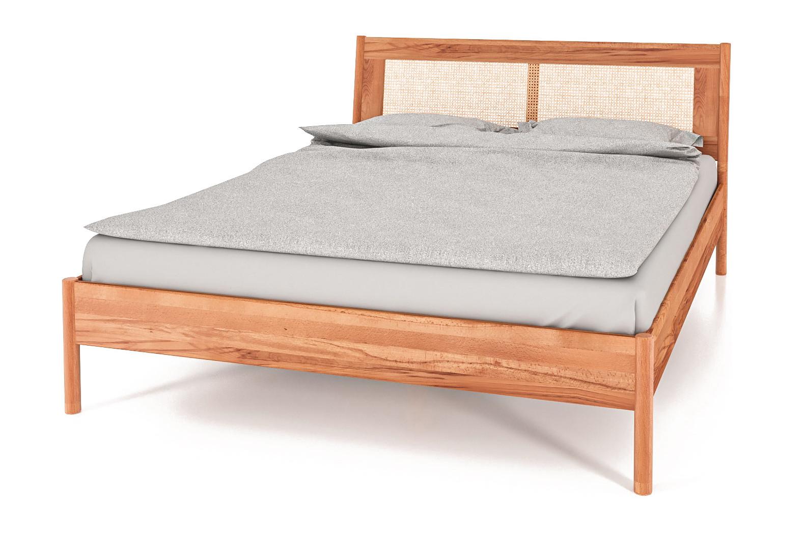 BETT MIT RATTANKOPFTEIL INA 80x200 Kernbuche - Kernbuche, Holz (80/200cm) - byoak