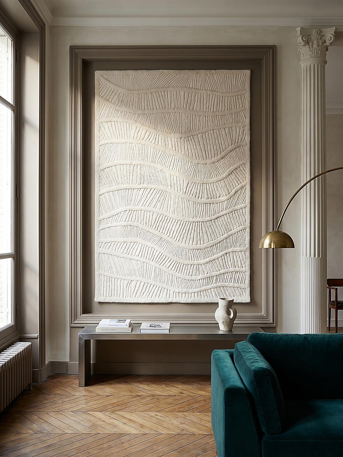 WOLLTEPPICH CARVE, abstrakt, Weiß, 140 x 200 cm - Beige, Textil (140/200cm) - KADIMA DESIGN